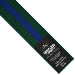 Karate Taekwondo Color with Color Stripe Rank Belts GRN/BLU