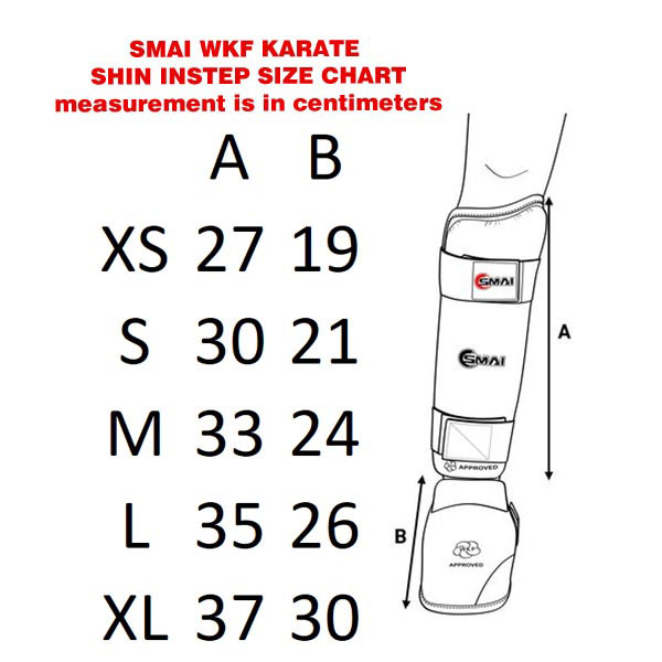 Muay Thai Shin Guards Size Chart