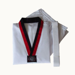 Poom Taekwondo Uniform RED/BLK Collar