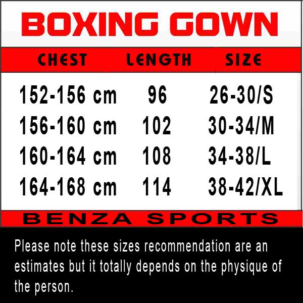 Gown Size Chart