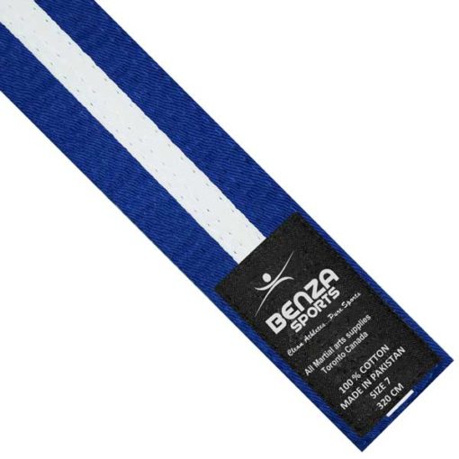 Blue with white stripe belt