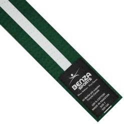 Green with white stripe belt