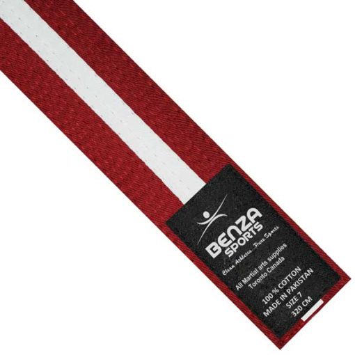 Red with white stripe belt