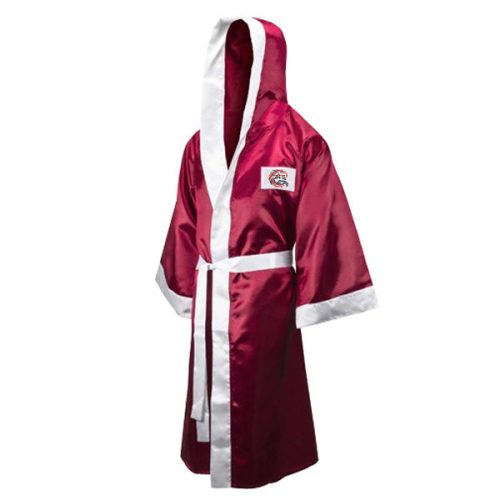 Boxing Robe Full Length with Hood Red Boxing Supplies Benza Sports