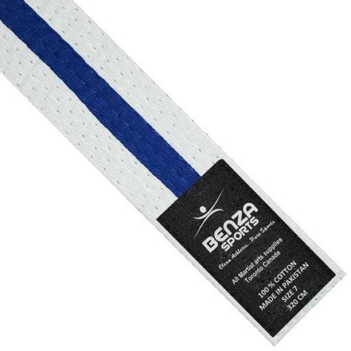 Karate Taekwondo White with blue Stripe Belts