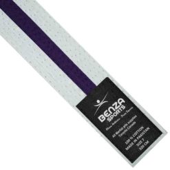 Karate Taekwondo White with Purple Stripe Belts